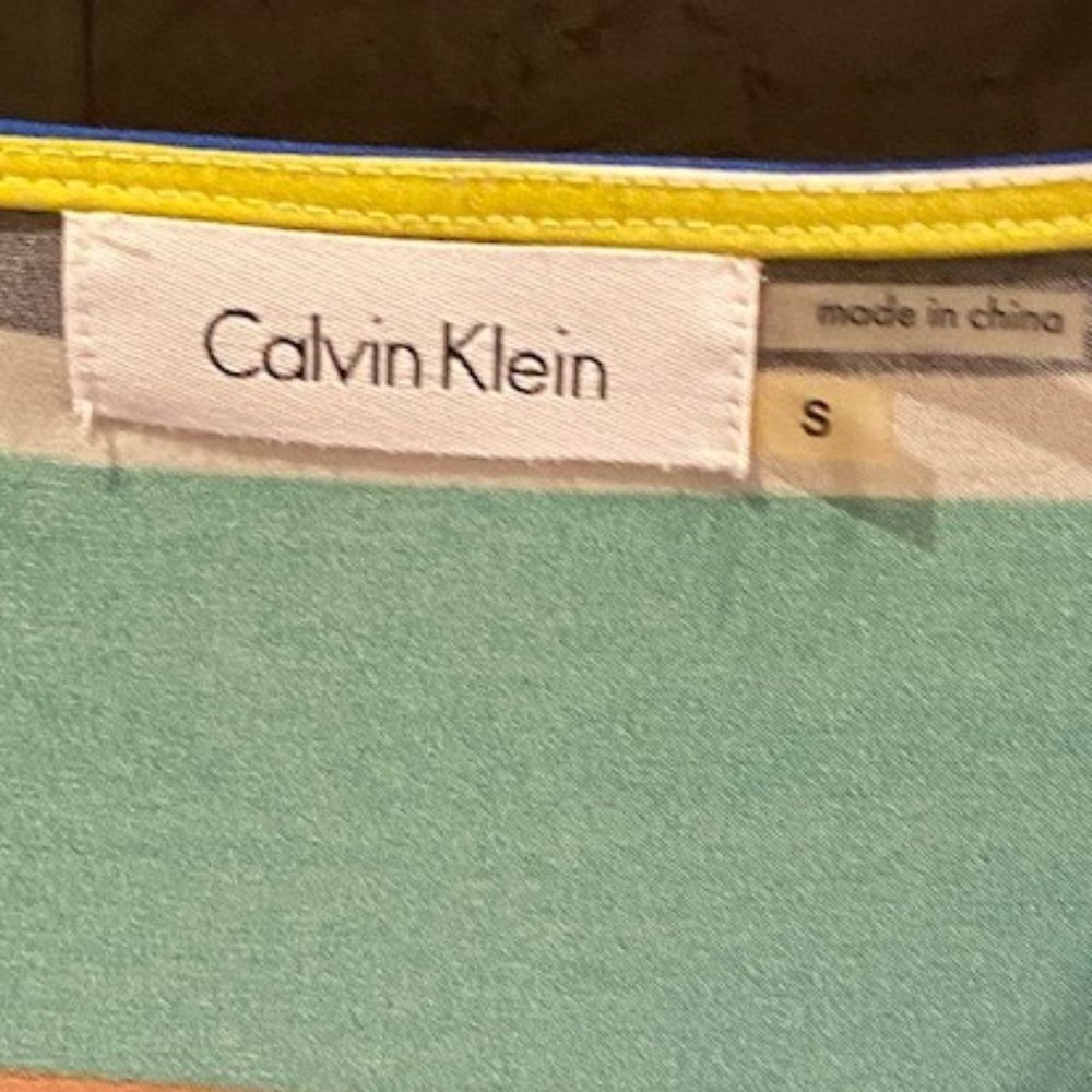CALVIN KLEIN Striped Drape Neck Tank Top - Picture 3 of 9
